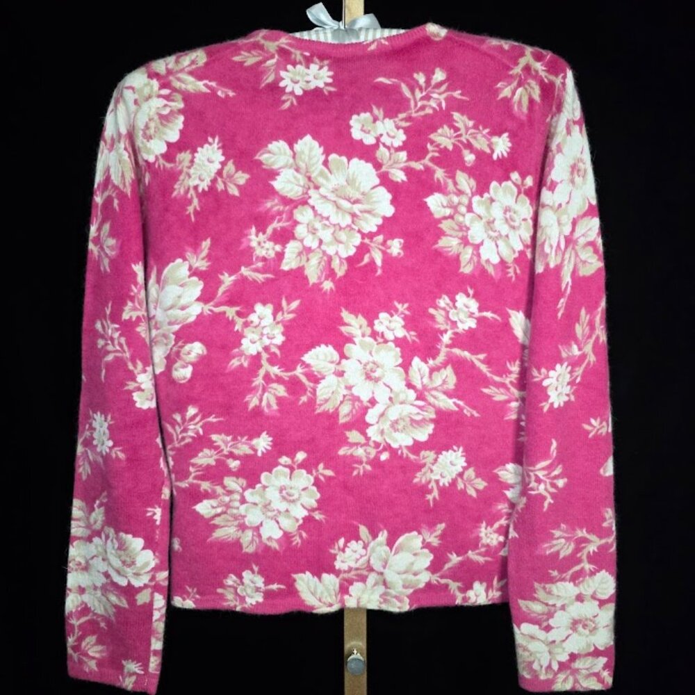 BODEN Pink Floral Lambswool Angora Super Soft Cardigan 12 - Picture 6 of 10